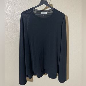 Elegant Black Long Sleeve Sweater Tee